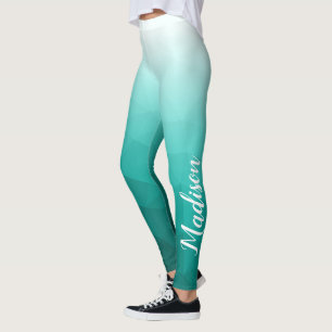 Türkisfarbene aquamarine Geometrie Bezeichnung des Leggings