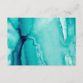 Türkisfarbene Aquamarine Hochzeitskarte Begleitkarte (Rückseite)