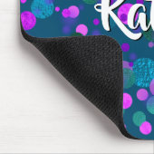 Türkisfarbene aquamarine lila Konfetti Punkte indi Mousepad (Ecke)