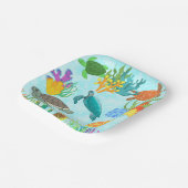 Türkisfarbene Aquamarine Meeresschildkröten Pappteller (Gewinkelt)