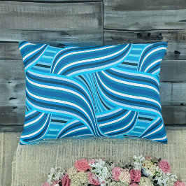 Türkisfarbene Aquamarine und blaue wirbelige Ribbo Dekokissen