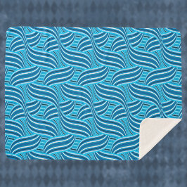 Türkisfarbene Aquamarine und blaue wirbelige Ribbo Sherpadecke