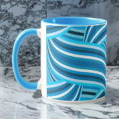 Türkisfarbene Aquamarine und blaue wirbelige Ribbo Tasse