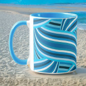 Türkisfarbene Aquamarine und blaue wirbelige Ribbo Tasse
