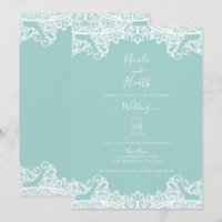 Türkisfarbene Aquamarine weiße Spitze Elegante Hoc