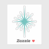 Türkisfarbene Atomenergie Sternexplosion Mitte Jah Aufkleber (Blatt)