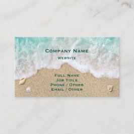 Türkisfarbene Beach Waves & Sand Business Card Visitenkarte