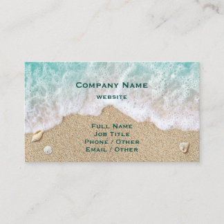 Türkisfarbene Beach Waves & Sand Business Card Visitenkarte