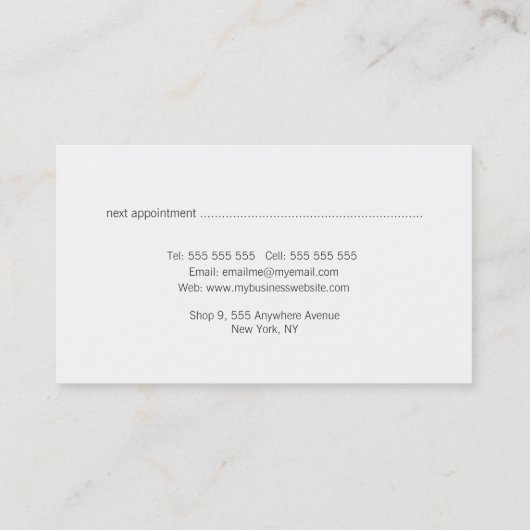 Türkisfarbene bedrückte Textur-Terminkarten Terminkarte (Rückseite)