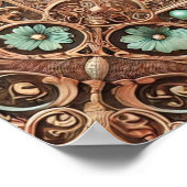 Türkisfarbene Bilderrahmen-Bibelversen aus Kupfer Poster (Ecke)