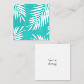 Türkisfarbene Blätter aus weißem Acryl Mitteilungskarte (Vorne/Hinten)