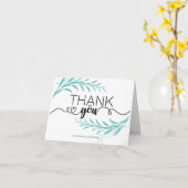 Türkisfarbene Blätter Vielen Dank, dass Sie die Ka Karte (Gelbe Blume)