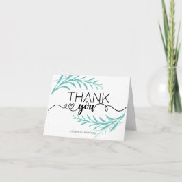 Türkisfarbene Blätter Vielen Dank, dass Sie die Ka Karte