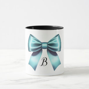 Türkisfarbene blaue Schleife Elegante Hochzeitsdus Tasse