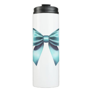 Türkisfarbene blaue Schleife Elegante Hochzeitsdus Thermosbecher
