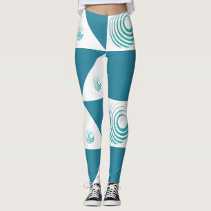 Türkisfarbene Bliss: Leggings in Weiß Harmonie