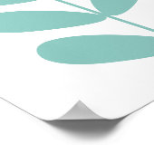 Türkisfarbene Blume Buds Mid Century Moderne Poster (Ecke)