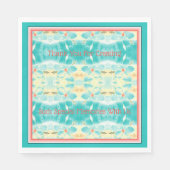 Türkisfarbene Blume Gemustert Serviette (Vorderseite)