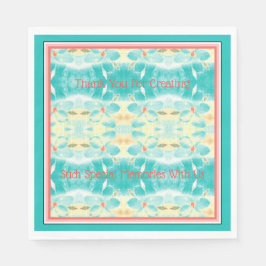 Türkisfarbene Blume Gemustert Serviette