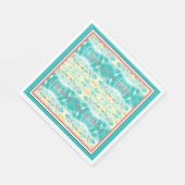 Türkisfarbene Blume Gemustert Serviette (Ecke)