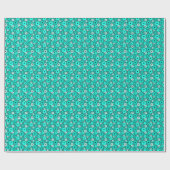 Türkisfarbene Blume Geschenkpapier (Flach)
