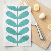 Türkisfarbene Blume Retro Handtuch aus dem Mittela (Viertel Falte)