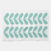 Türkisfarbene Blume Retro Mittelalter Moderne Geschirrtuch (Horizontal)