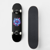 Türkisfarbene Blume Skateboard (Vorderseite)