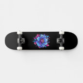 Türkisfarbene Blume Skateboard (Horizontal)
