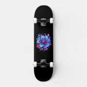 Türkisfarbene Blume Skateboard (Vorderseite)