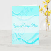 Türkisfarbene Blume & Wirbel Grußkarte Karte (Gelbe Blume)