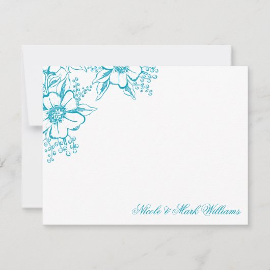 Türkisfarbene Blumenbriefe (Vorderseite)