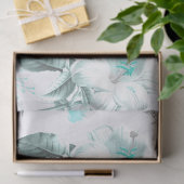 Türkisfarbene Blumenserie Design 11 Gewebepapier Seidenpapier (Geschenk)