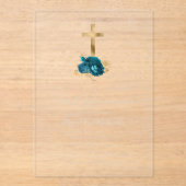 Türkisfarbene Blütenkommune Acryleinladungen (Vorderseite)