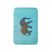 Türkisfarbene Bohemische Mosaik Elephant Bath Mat Badematte (Vorderseite Vertikal)