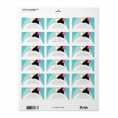 Türkisfarbene Braun- und Bräutigam-Rücksendeadress Adressaufkleber (Vorne)