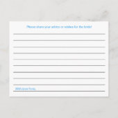 Türkisfarbene Brautparty-Ratgeber Karten (Rückseite)