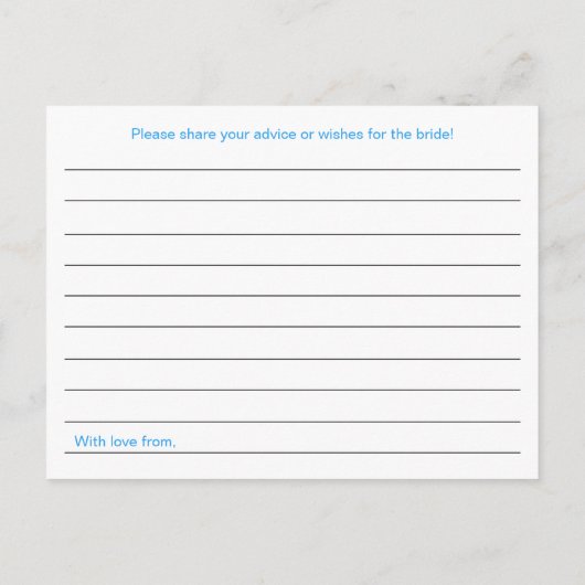 Türkisfarbene Brautparty-Ratgeber Karten (Rückseite)