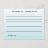 Türkisfarbene Brautparty-Ratgeber Karten (Rückseite)