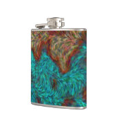 Türkisfarbene Burnt Orange Pinselstrich > Hip Flas Flachmann (Links)