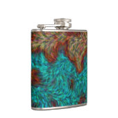 Türkisfarbene Burnt Orange Pinselstrich > Hip Flas Flachmann (Rechts)