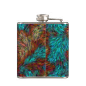 Türkisfarbene Burnt Orange Pinselstrich > Hip Flas Flachmann (Rückseite)