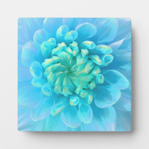 Türkisfarbene Dahlienblume in Aquarell Fotoplatte