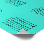 Türkisfarbene Daisy Bloral Wedding 60 Seating Char Poster (Ecke)