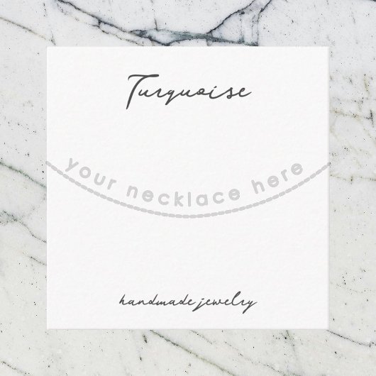 Türkisfarbene Edelsteinklemme Schmuckkarte Begleitkarte