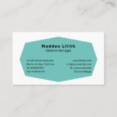 Türkisfarbene einfache Sans Serial Schriftart Busi Visitenkarte (Rückseite)