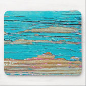 Türkisfarbene Farbe auf gewebtem Holz Mousepad (Vorne)