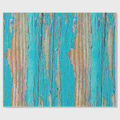 Türkisfarbene Farbe auf gewebtem Holzummantelpapie Geschenkpapier (Flach)