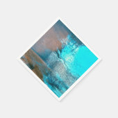 Türkisfarbene Farbe und Rost Abstrakt Serviette (Ecke)