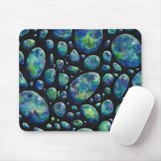 Türkisfarbene Felsen im Weltraum Originale Kunstwe Mousepad (Mit Mouse)